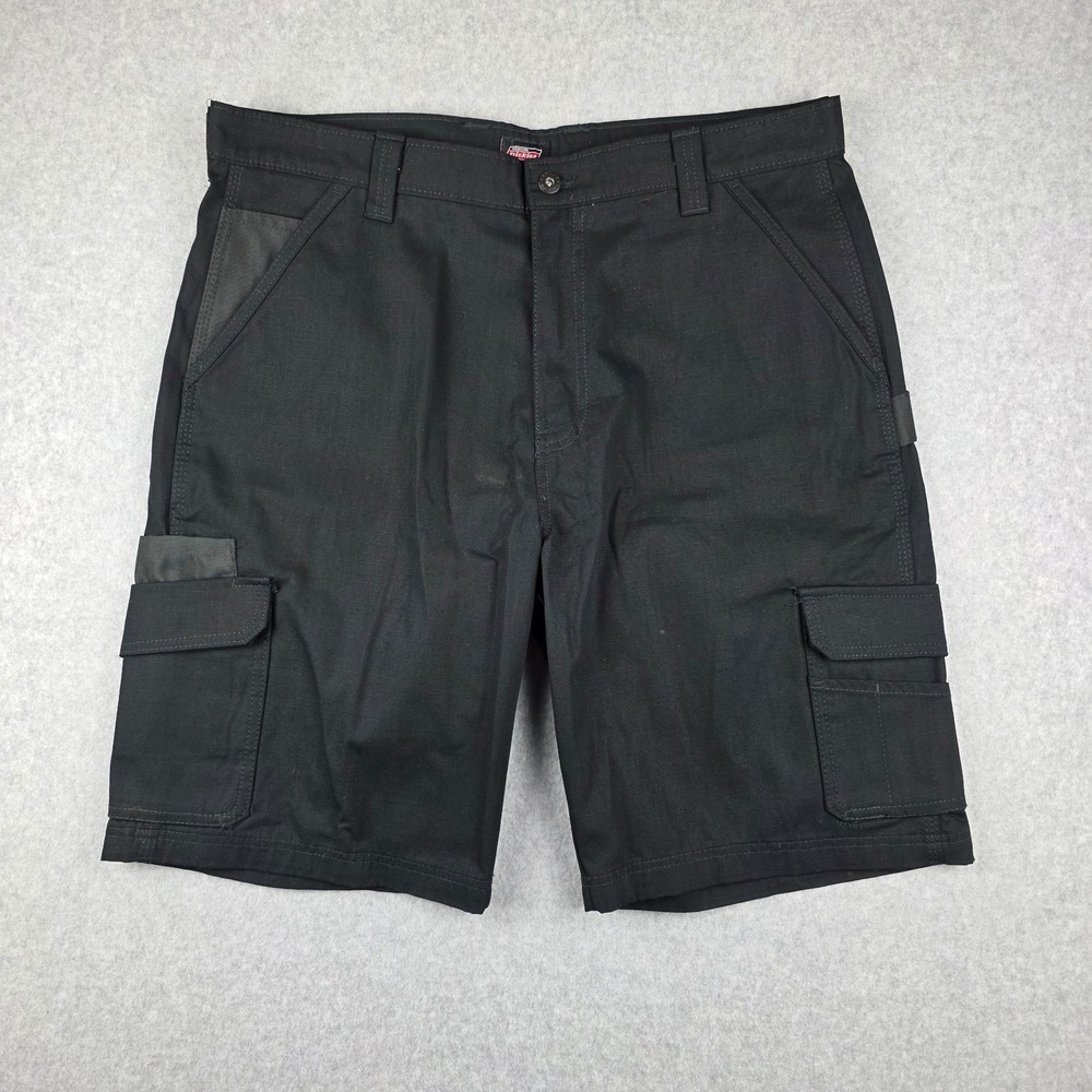 Dickies Ripstop Canvas Cargo Shorts Mens 36 Black Tactical Utility Outdoor Work